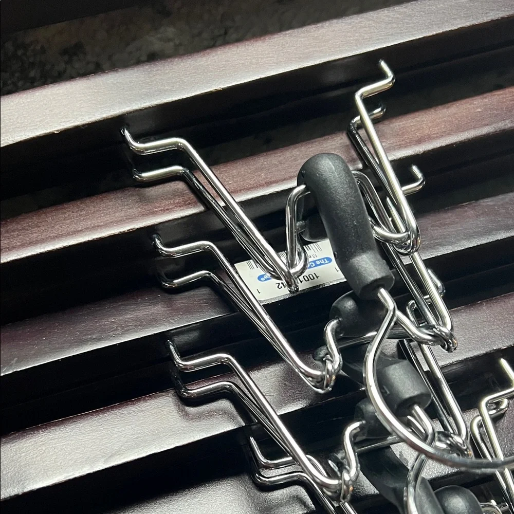 The Container Store Black and Brown Wooden Hangers